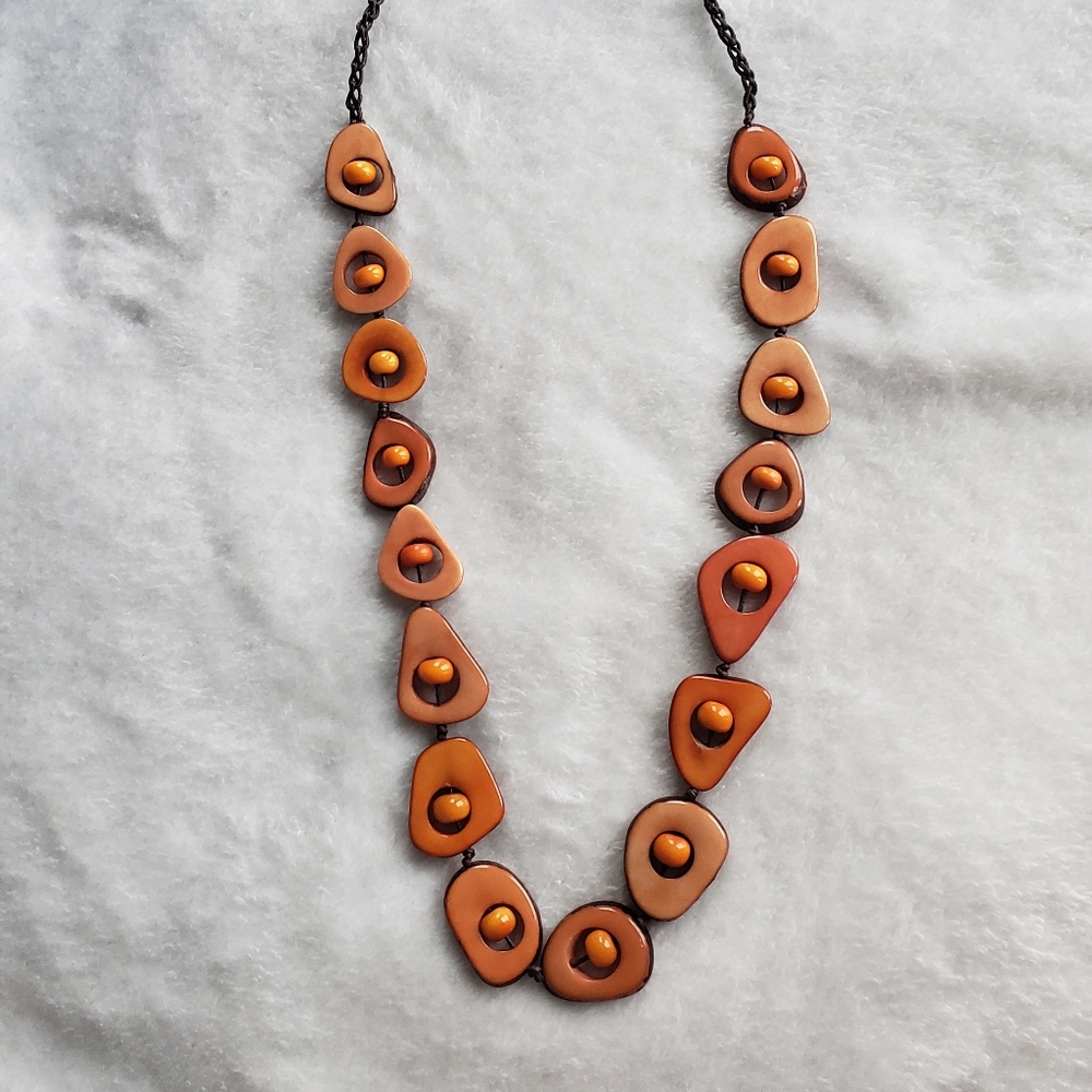 Handmade Tagua necklace and earrings